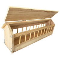 Wooden pigeon feeder