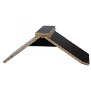 Triangle formed seat out of wood